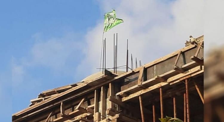Kozlu'da Cami inşaatına hilafet bayrağı asıldı
